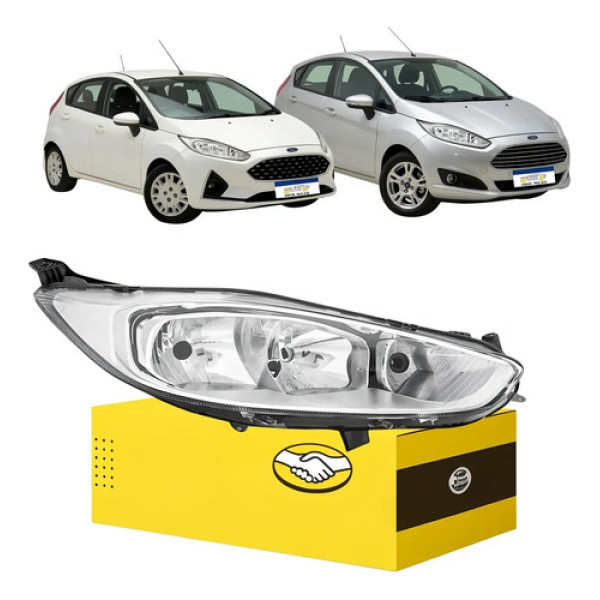 Farol Ford New Fiesta 2013 2014 2015 2016 A 2019 Cromado