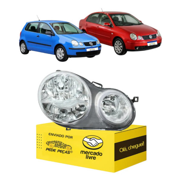 Farol Direito Volkswagen Polo 2003 2004 2005 2006 Direito/passageiro