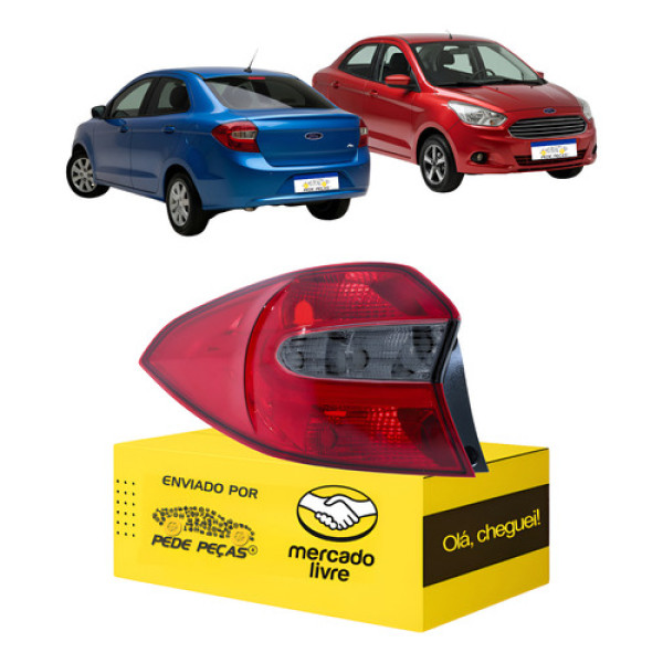 Lanterna Ford Ka Sedan 2015 2016 2017 2018 Fume L.e Esquerdo/motorista Vermelho/fumê