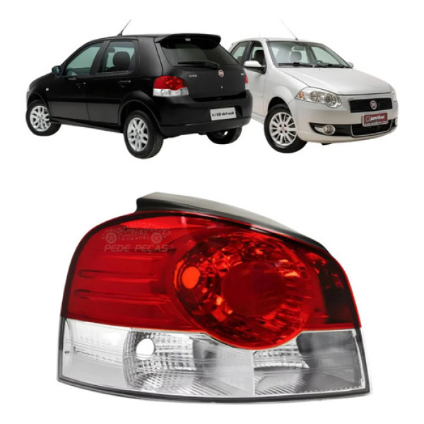 Lanterna Esquerda Fiat Palio 2008 A 2011 Bicolor Sem Friso Esquerdo/motorista Esquerdo