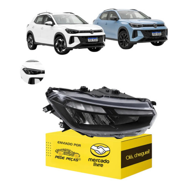 Farol Volkswagen Tera 2025 2026 Led Regulagem Manual Novo Ld Direito/passageiro