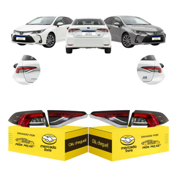Jogo De Lanternas Canto Tampa Corolla Xei 2020 A 2026 S/led Ambos Lados Fumê