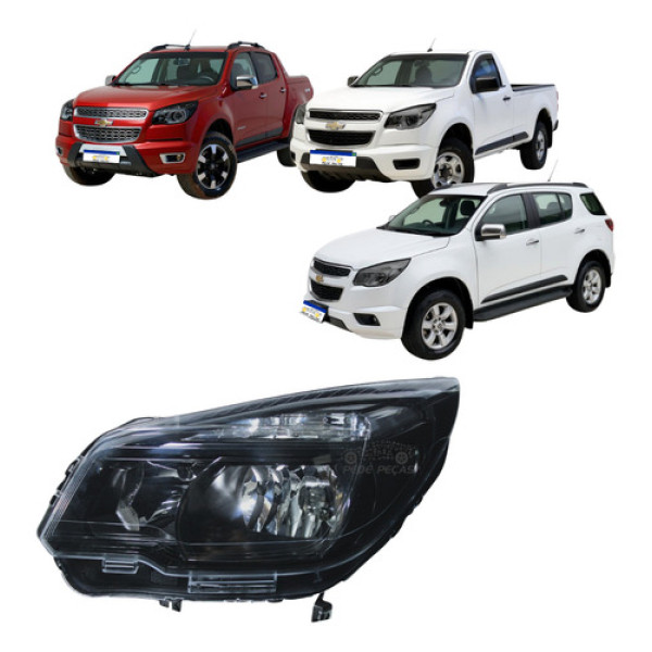 Farol Mascara Negra Le Gm Trailblazer S10 2012 2013 A 2016 Esquerdo/motorista
