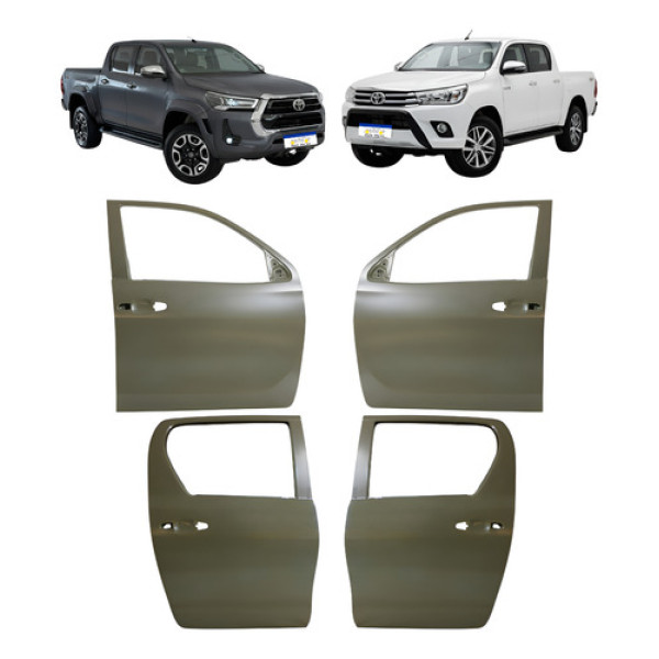 Jogo Porta Hilux Cabine Dupla 2016 2017 2018 2019 A 2025 Dianteira Ambos Os Lados Cinza