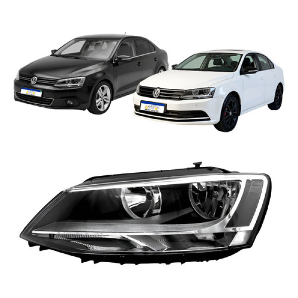 Farol Mascara Negra Jetta 2011 A 2016 Lado Motorista Sem Led Esquerdo/motorista