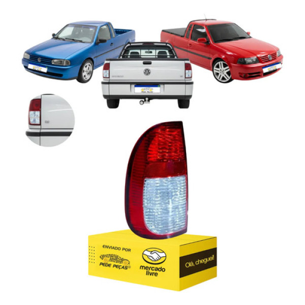 Lanterna Sinaleira Vw Saveiro G2 G3 1998 1999 2000 A 2005 Le Esquerdo/motorista Vermelho Cristal