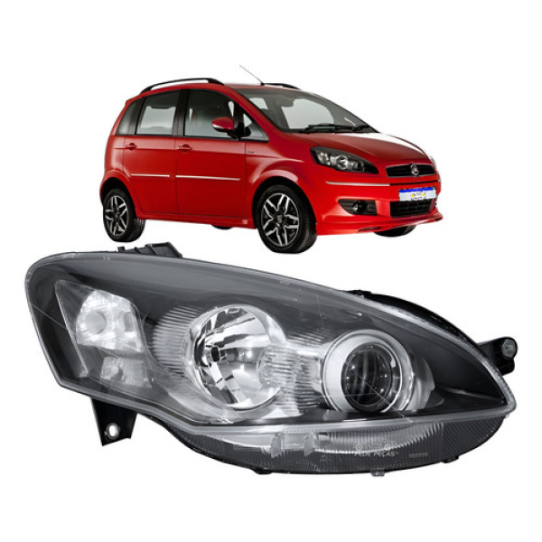 Farol Fiat Idea 2010 2011 2012 2013 A 2016 Mascara Negra Ld Direito/passageiro