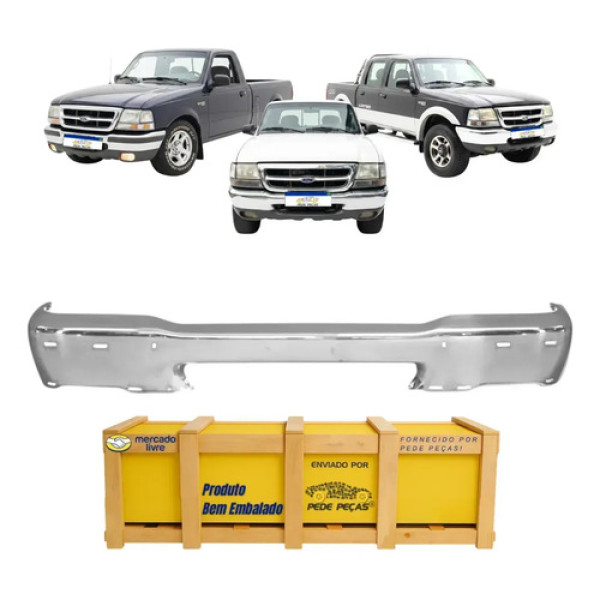 Parachoque Dianteiro Ford Ranger Xl 1998 A 2004 C/furo Cromado