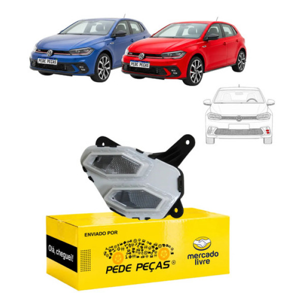Farol Milha Auxiliar Vw Polo Gts 2023 2024 2025 Full Led L.e Cristal