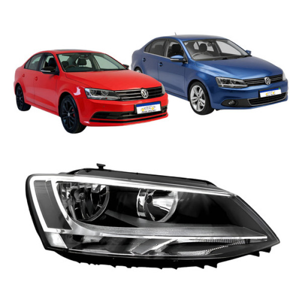 Farol Mascara Negra Vw Jetta 2011 2012 A 2016 Sem Led Novo Direito/passageiro
