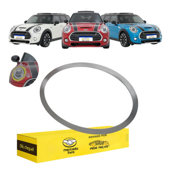 Moldura Farol Direito Mini Cooper 2014 15 A 19 2020 Cromada Cromada