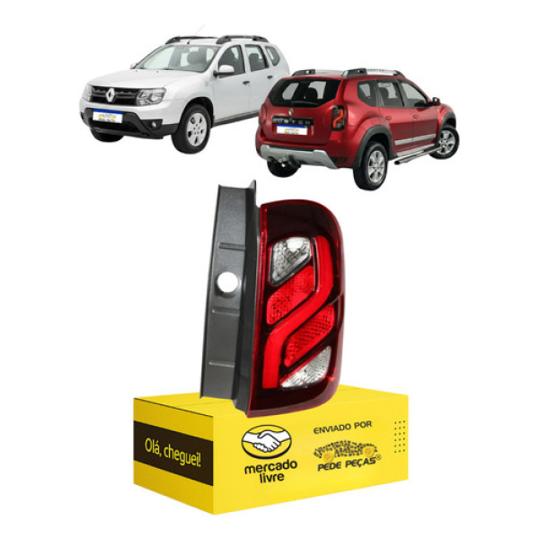 Lanterna Direita Duster 2016 2017 2018 2019 2020 Led Direito/passageiro Vermelho