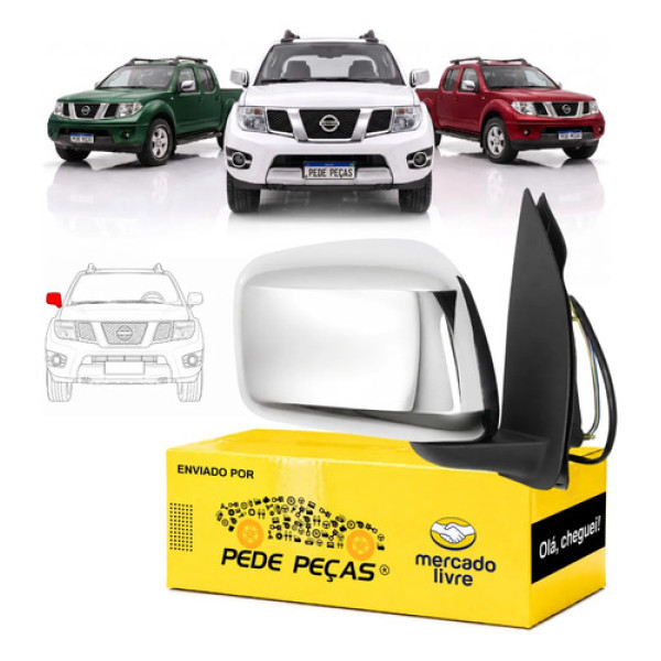 Retrovisor Nissan Frontier 2008 2009 A 2016 Elétrico Cromado