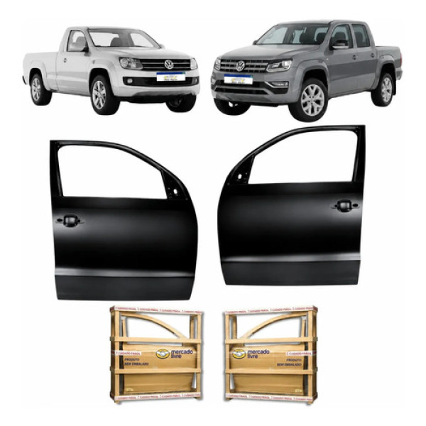 Par Porta Dianteira Vw Amarok 2010 2012 A 2026 Novo Dianteira Ambos Os Lados Preto