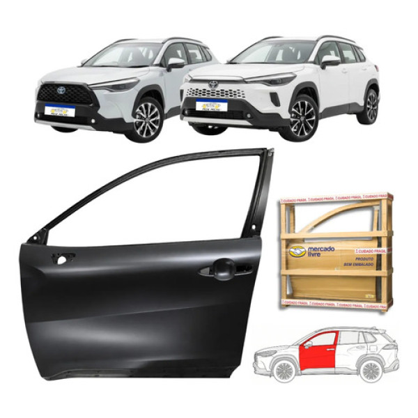 Porta Dianteira Toyota Corolla Cross 2021 2024 A 2026 Le Dianteira Esquerdo Preto