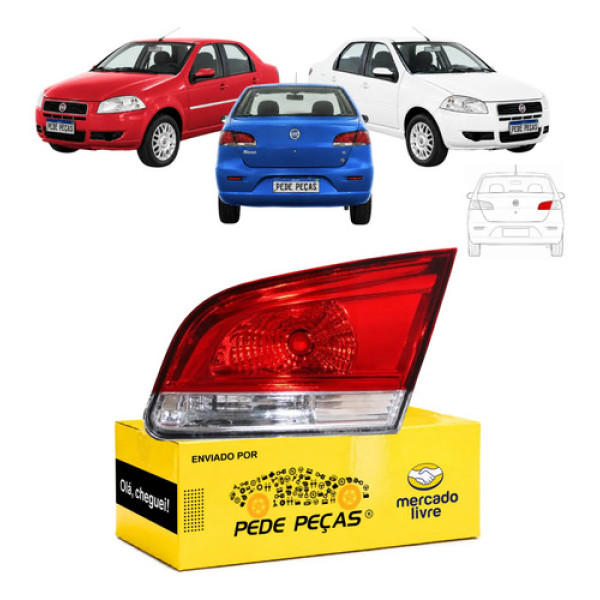 Lanterna Traseira Siena 2009 A 2015 El Elx Attractive Hlx Ld Direito/passageiro Vermelho