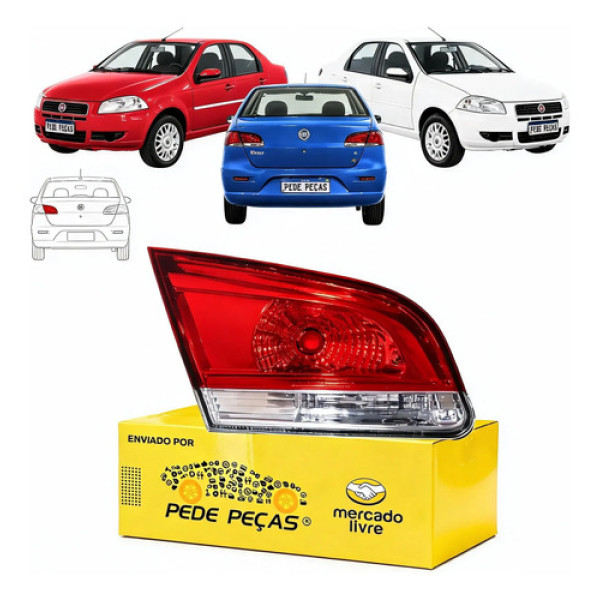 Lanterna Traseira Siena 2009 A 2015 El Elx Attractive Hlx Le Esquerdo/motorista Vermelho