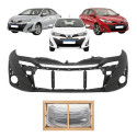 Parachoque Dianteiro Toyota Yaris 2018 A 2021 Hatch Sedan Preto Liso Para Pintura
