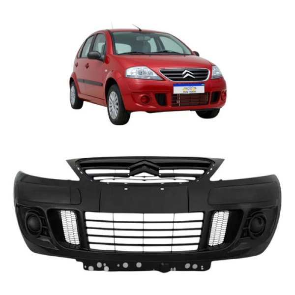 Parachoque Dianteiro Citroen C3 2008 2009 2010 11 2012 Novo Preto