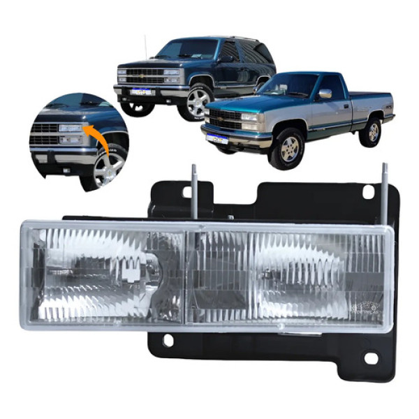 Farol Gm Silverado Superior 1993 94 95 96 97 98 99 A 2001 Le Esquerdo/motorista