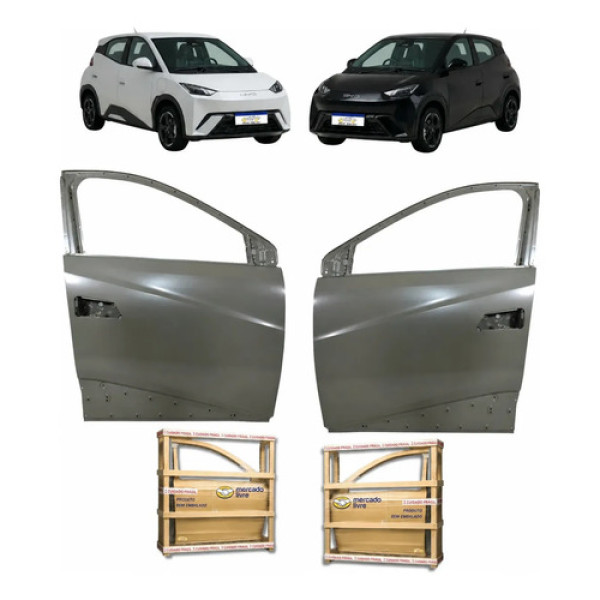 Par Porta Dianteira Byd Dolphin Mini Ev Gs 2024 2025 2026 Dianteira Ambos Lados Cinza