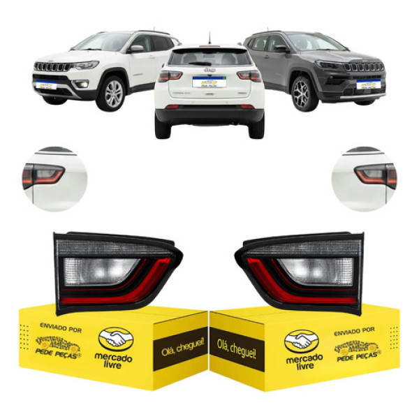 Par Lanterna Tampa Jeep Compass 2022 23 24 25 2026 C/led Ambos Lados