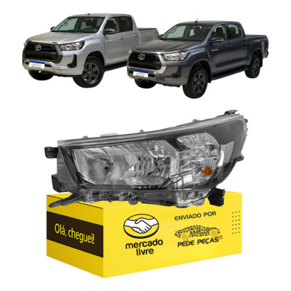 Farol Toyota Hilux 2021 2022 2023 2024 2025 2026 S/led Le Esquerdo/motorista