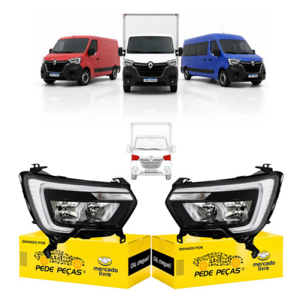 Par Sinaleira Farol Renault Master 2023 2024 2025 2026 C/led Ambos Lados