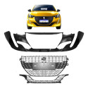 Kit Parachoque Peugeot 208 Style 2021 A 2024 C/friso Cromado Preto/cromado