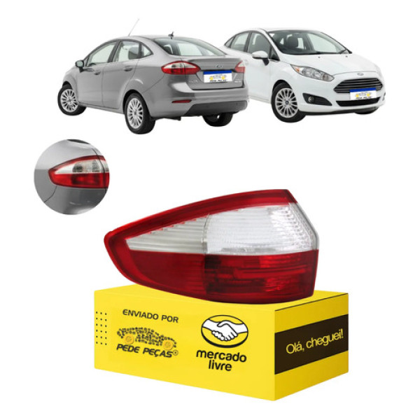 Lanterna Ford New Fiesta Sedan 2014 2015 2016 2017 Canto Le Esquerdo/motorista Cristal