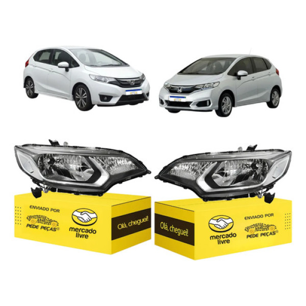 Par Farol Honda Fit 2015 2016 A 2021 Dx Lx Personal Novo Ambos Lados