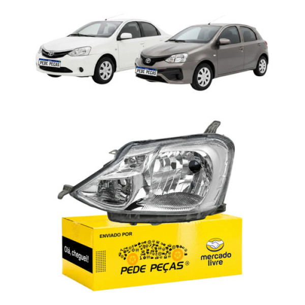Sinaleira Etios 2013 14 15 A 2018 Cromado Carcaça Cinza Le Esquerdo/motorista
