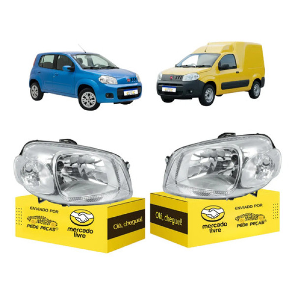 Par Sinaleira Farol Fiat Uno Vivace Fiorino 2012 13 14 2015 Ambos Lados Transparente