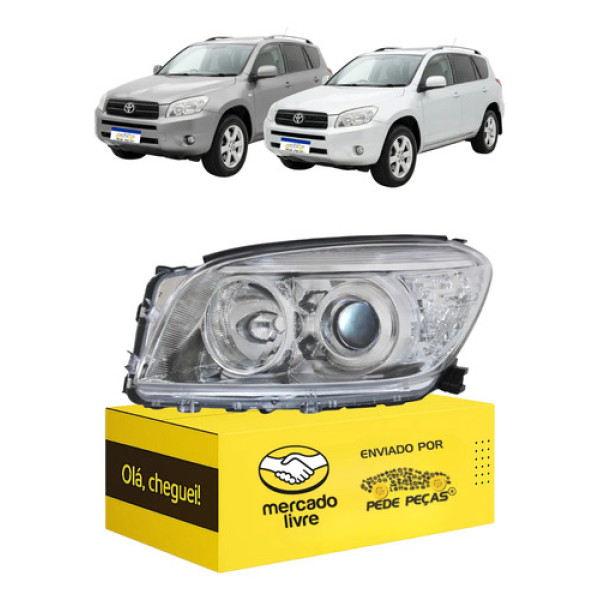 Farol Esquerdo Toyota Rav4 2006 2007 2008 Cromado Novo Esquerdo/motorista