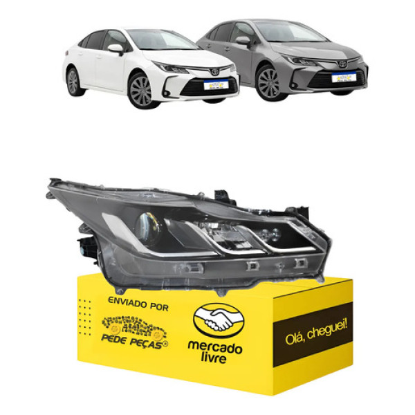 Farol Toyota Corolla Gli 2020 21 22 A 2026 Elétrico C/led Ld Direito/passageiro