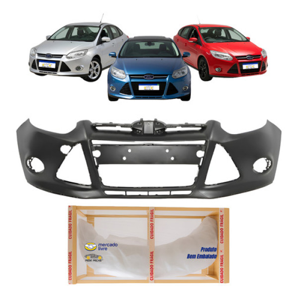 Parachoque Ford Focus 2014 2015 S Se Hatch Sedan Preto