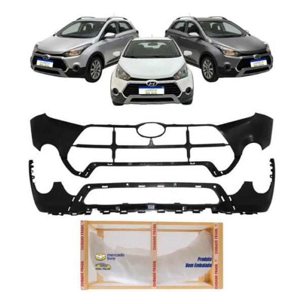 Kit Parachoque + Spoiler Hb20x 2016 2017 2018 2019 Original Preto