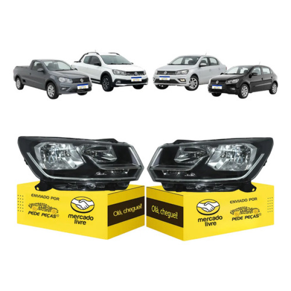 Par Farol Vw Gol Voyage G8 Saveiro G7 2017 18 19 20 21 22 23 Ambos Lados