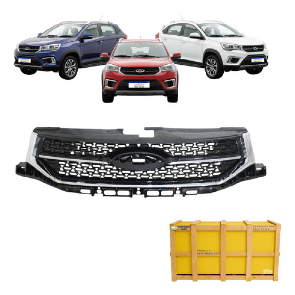 Grade Central Chery Tiggo 2 2018 2019 2020 2021 2022 Preto Brilhante