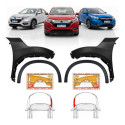 Par Kit Paralama + Moldura Honda Hrv 2015 2016 2017 A 2021 Preto