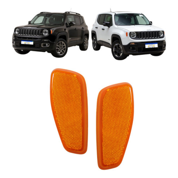 Par Pisca Refletor Paralama Jeep Renegade 2016 A 2025 Novo Laranja