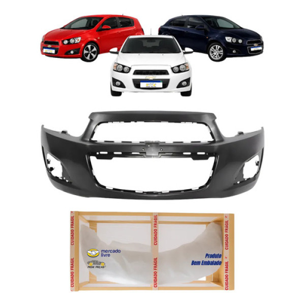 Parachoque Sonic Hatch Sedan 2012 2013 2014 Dianteiro Preto Para Pintura