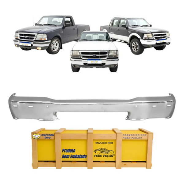 Parachoque Dianteiro Ford Ranger Xlt 1998 1999 A 2004 C/furo Cromado