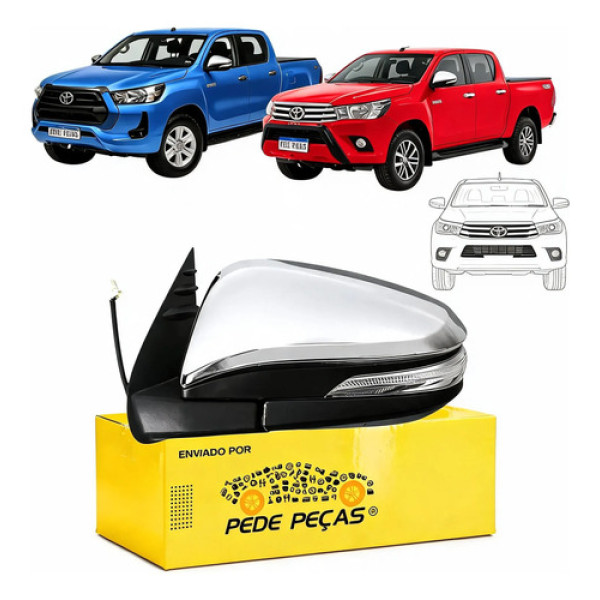 Retrovisor Elétrico Esquerdo Toyota Hilux 2016 A 2026 5 Fios Esquerdo/motorista