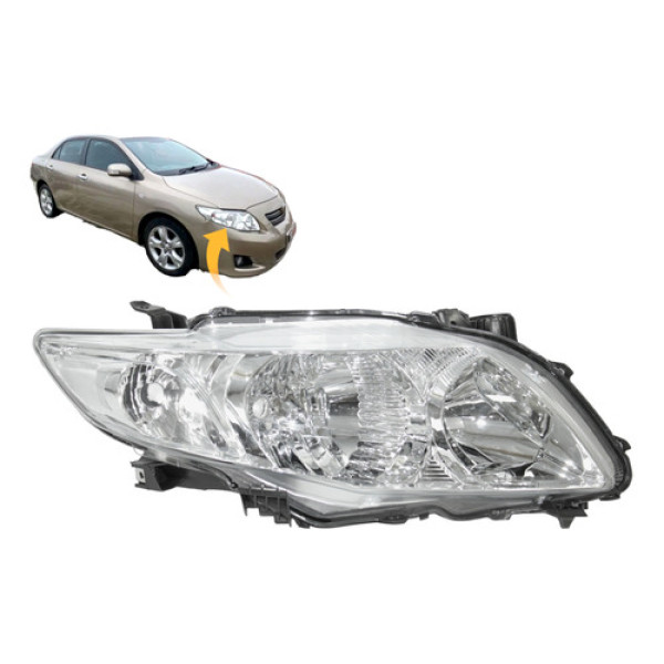 Farol Toyota Corolla 2008 2009 2010 2011 Lado Direito Cromo Direito