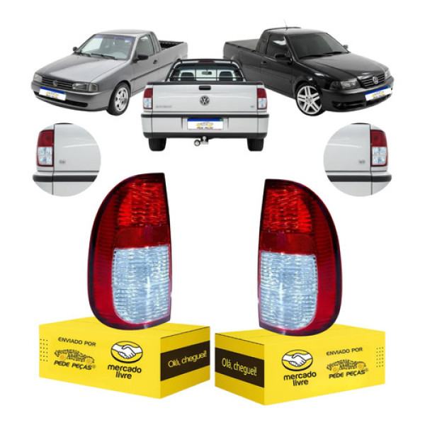 Par Sinaleira Vw Saveiro G2 G3 1998 99 2000 01 02 03 04 2005 Ambos Lados Vermelho Cristal