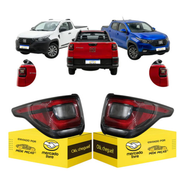 Par Lanterna Fiat Strada 2020 2021 2022 2023 2024 2025 2026 Ambos Lados Cristal