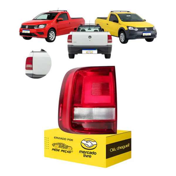 Lanterna Traseira Saveiro G7 2017 A 2023 Cristal Le Esquerdo/motorista Vermelho