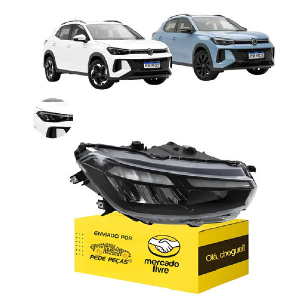 Farol Direito Vw Tera 2025 2026 Manual Com Led Novo Direito/passageiro