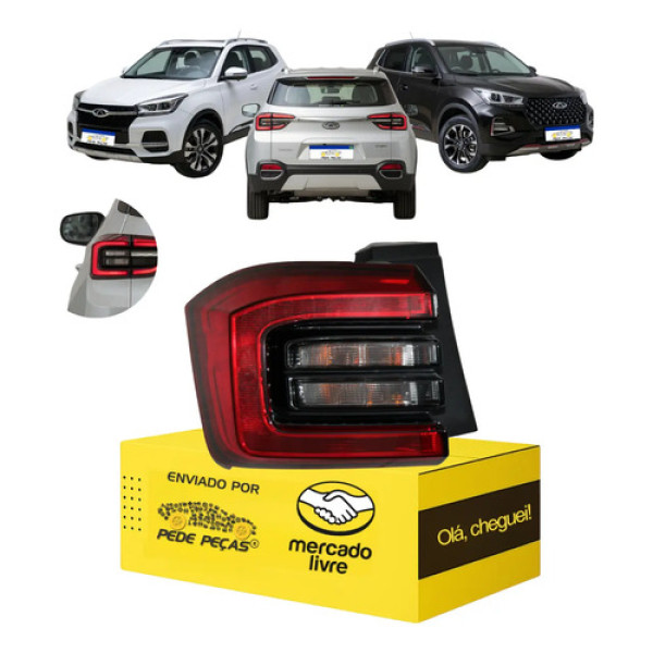 Lanterna Tiggo 5x 2019 2020 2021 2022 23 2024 2025 2026 L.e Esquerdo/motorista Vermelho
